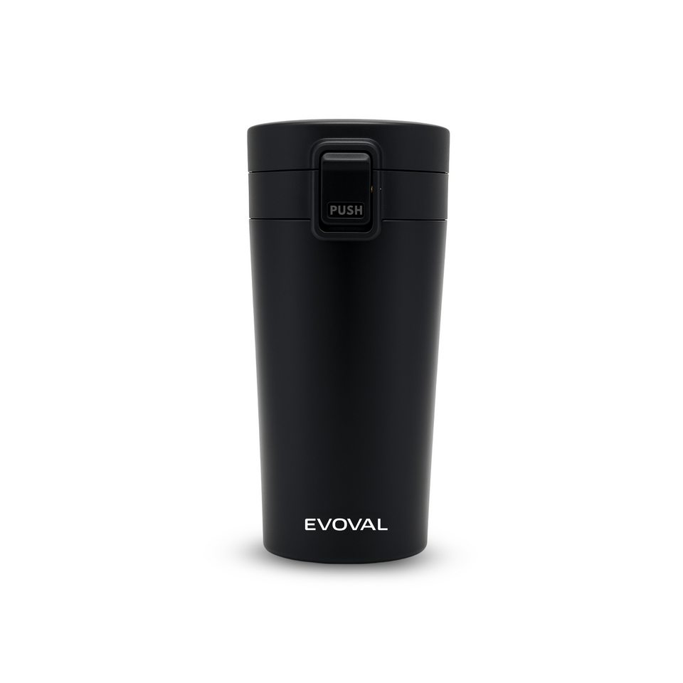 EVOVAL Vault 300ml Insulated Tumbler | Leakproof Coffee Mug | Stainless Steel Travel Flask with Lock Lid | Double Wall Vacuum Cup for Hot & Cold Beverages