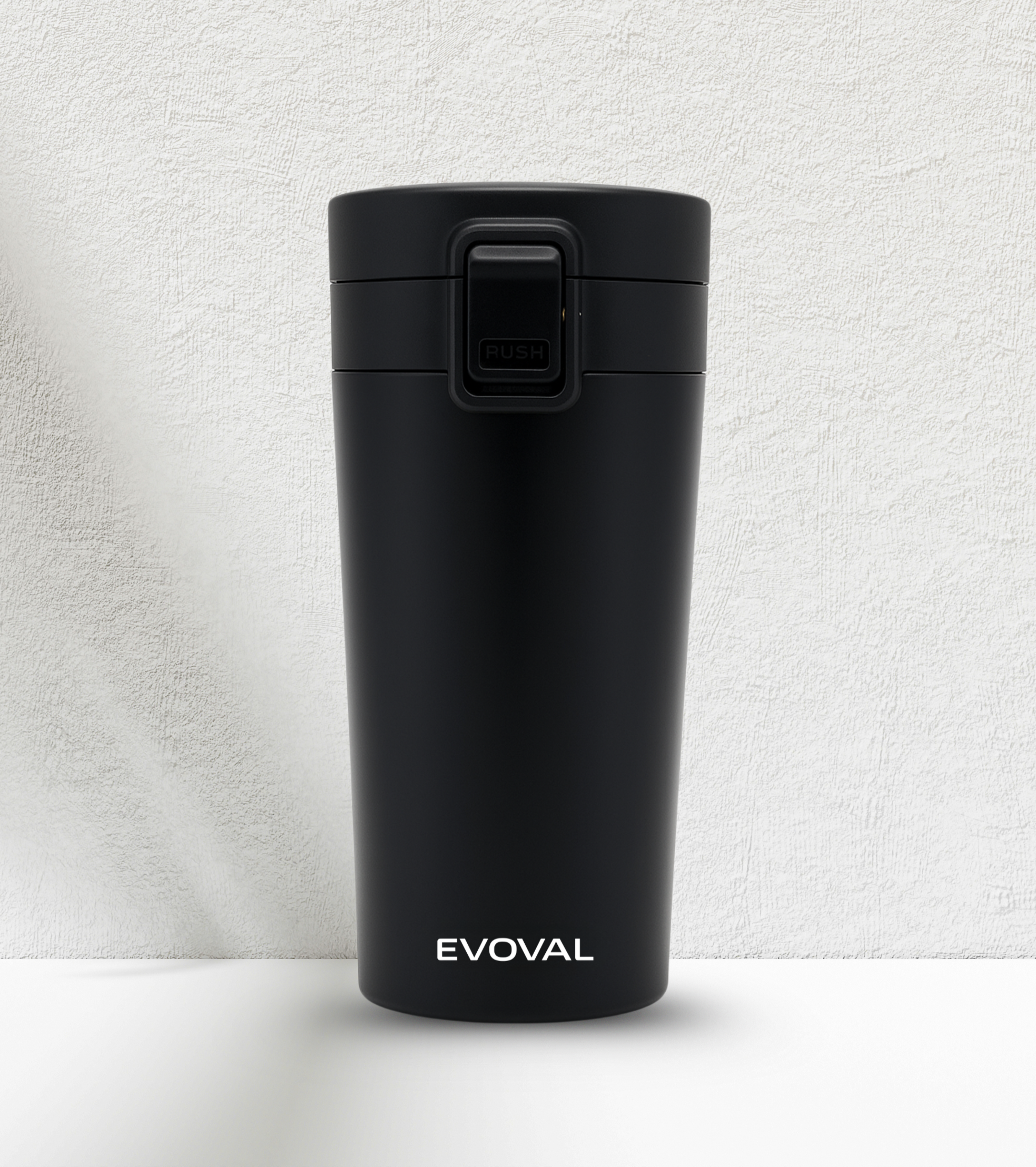 EVOVAL Vault 300ml Insulated Tumbler | Leakproof Coffee Mug | Stainless Steel Travel Flask with Lock Lid | Double Wall Vacuum Cup for Hot & Cold Beverages (Matte Black)